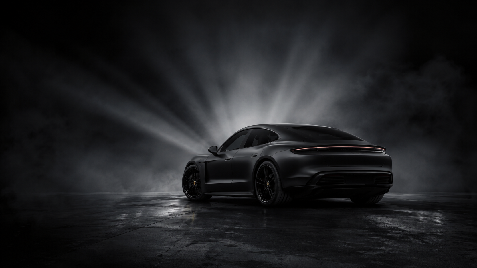 Porsche в студийном освещении